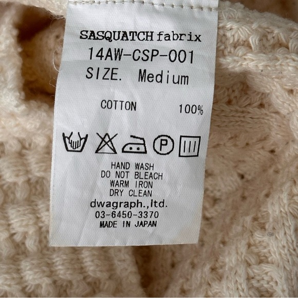 SASQUATCHFABRIX Waffle Knit Hoodie Tunic Sweater Dress Made In Japan Cotton M - Picture 12 of 14